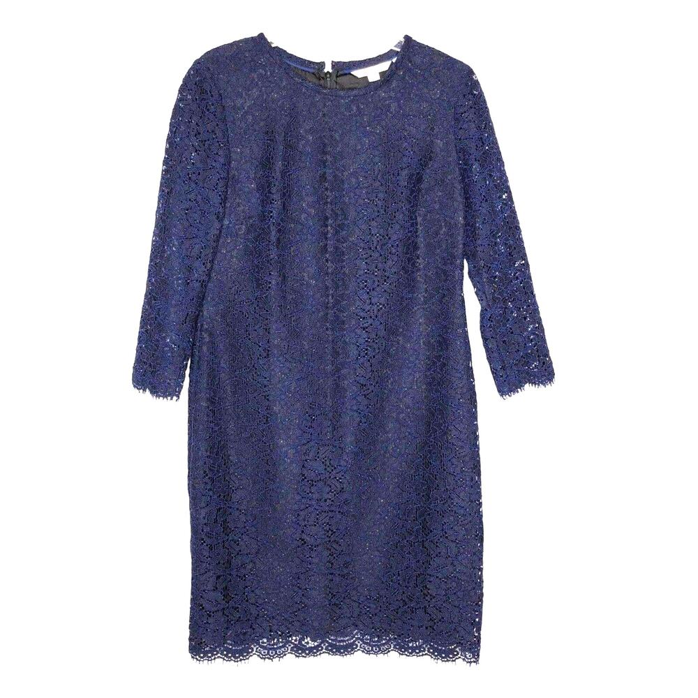 Boden Jennifer Womens 6 Navy Blue Lace Cocktail Dress Formal Social Party